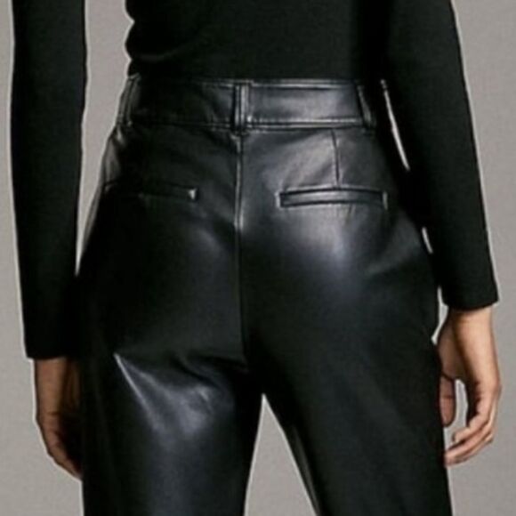 NWT Babaton Vegan Leather Black Straight Pants Size 14 - Picture 7 of 14